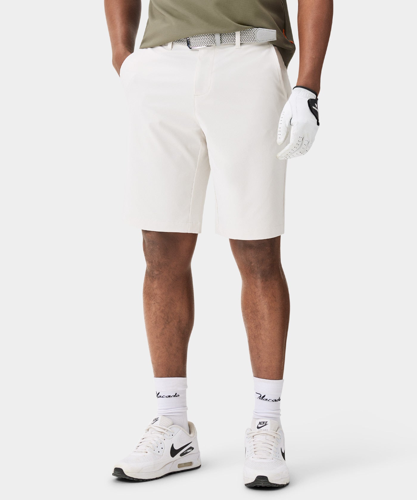 Bone White Four-Way Stretch Shorts