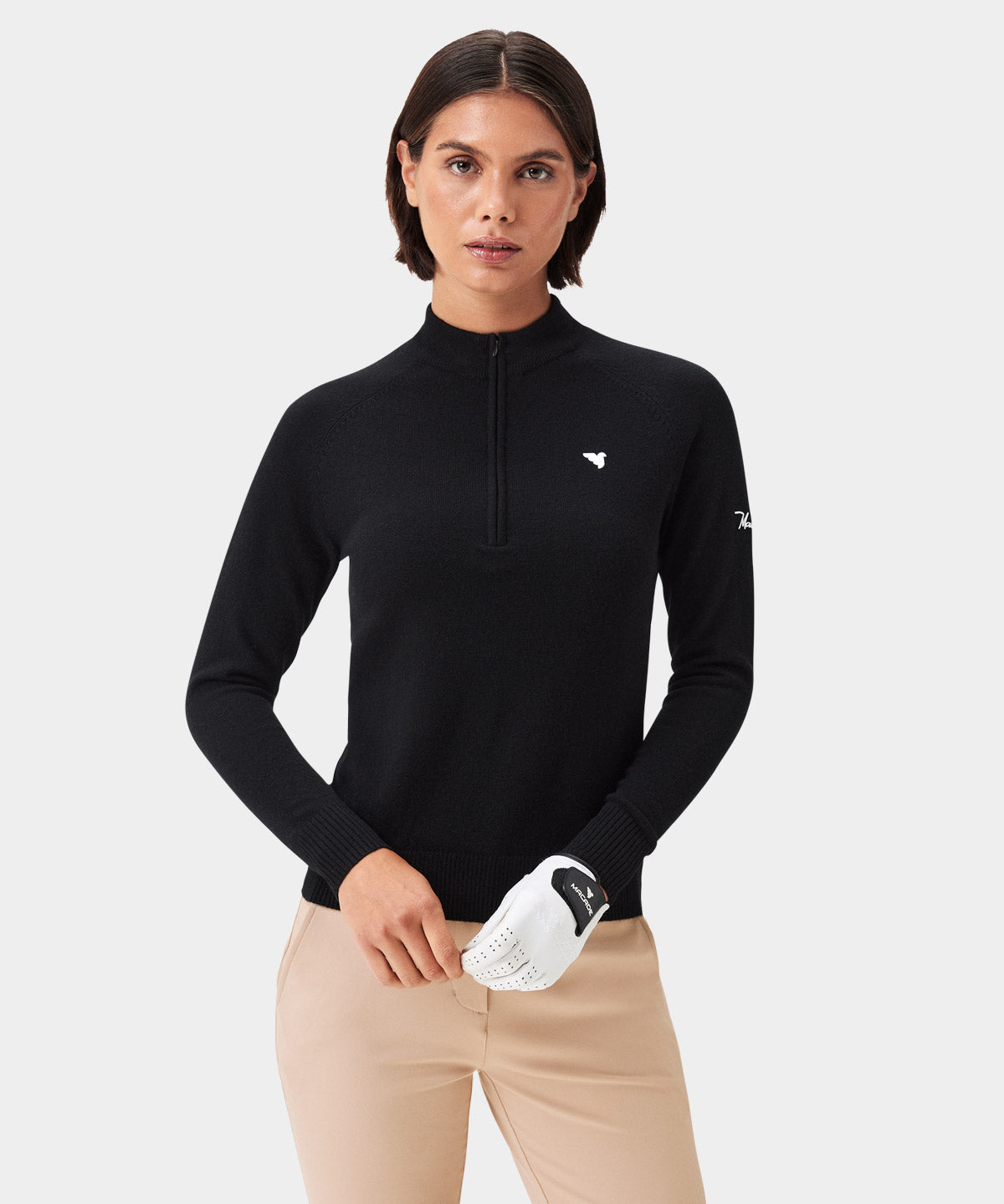 Bridge Black Merino Quarter-Zip