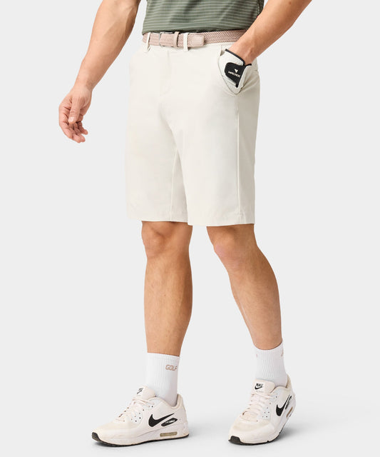 Bone White Four-Way Stretch Shorts — Macade Golf Australia